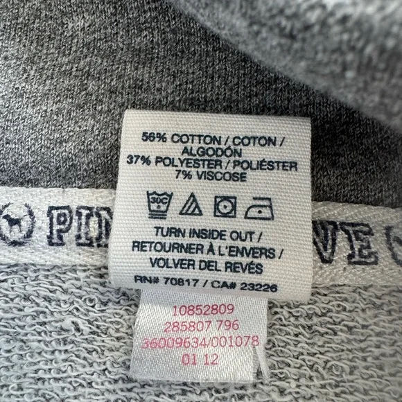 Victoria's Secret PINK Gray 1/4 Zip Sweatshirt, women’s size XS - Picture 5 of 6